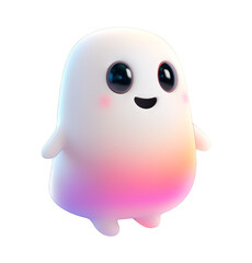 Cute Cartoon Ghost Illustration on Transparent Background - Perfect for Halloween Designs and Overlays