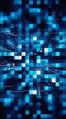 Obraz premium Abstract blue technology digital grid background image