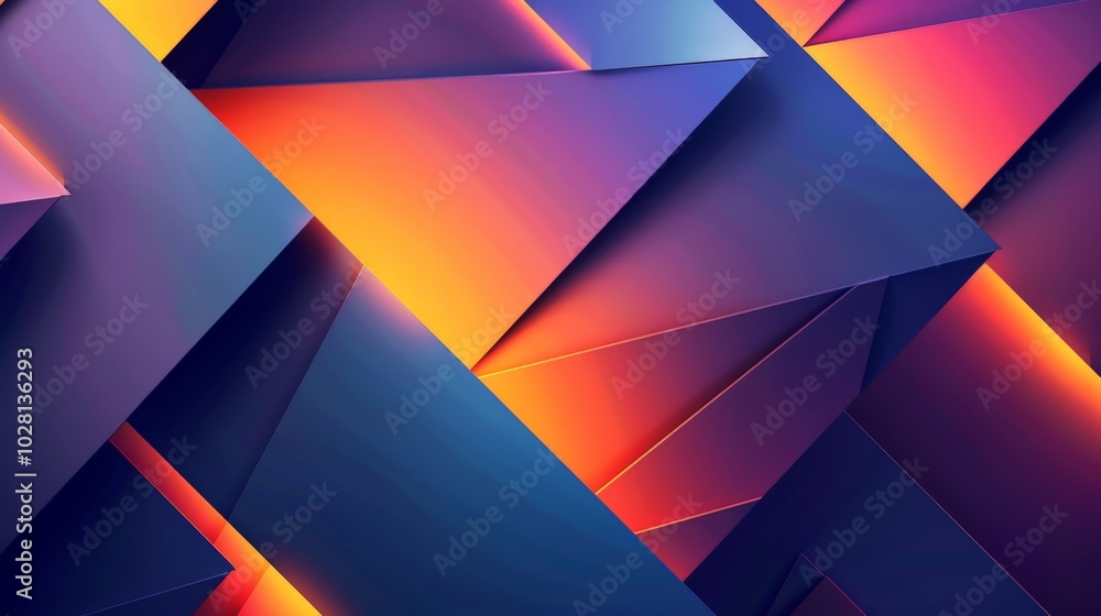 Aufkleber wallpaper abstract modern background with overlapping triangles creating a colorful geometric patter