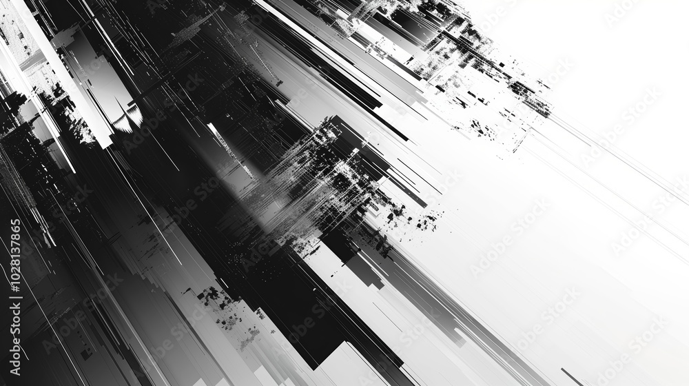 Poster wallpaper abstract background with diagonal black and white lines creating a sense of movement and s