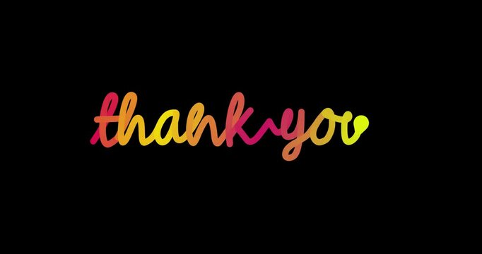 thank you text animation with liquid effect