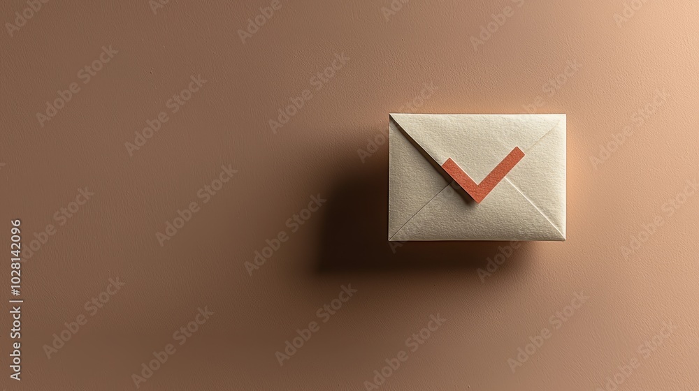 Poster simple email envelope with check mark symbol