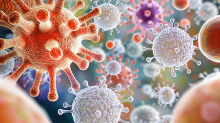 Microscopic View of Viruses