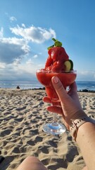 Strawberry Daiquiri on the beach