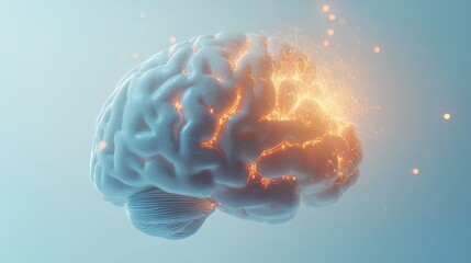 Obraz premium Close-up of human brain with intricate neural pathways, symbolizing cognitive biases and complex thought processes, ideal for educational or scientific presentations.