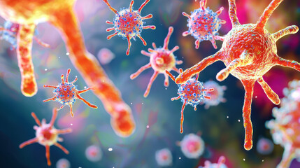 Microscopic View of Cancer Cells