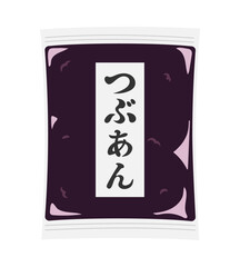 パックに入ったつぶあんのイラスト