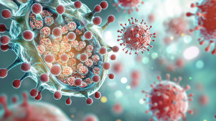 Virus under a microscope