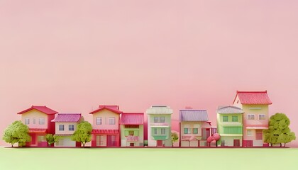 Abstract 3D cute Japanese neighborhood.