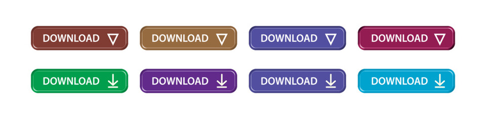 download button as vector element graphic of website or application illustration isolated on white background. set of downloads buttons for app and web graphics design
