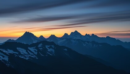 Majestic Mountain Landscape at Sunset