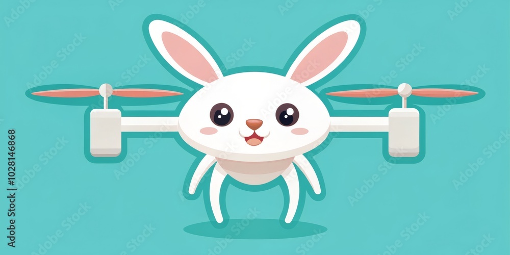 Poster charming bunny icon featuring a minimalistic flat rabbit design, perfect for vector graphics and des