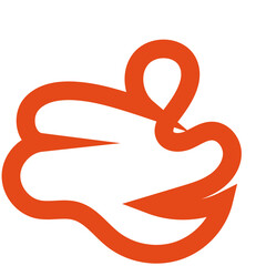 Obraz premium Orange outline abstract shapes 