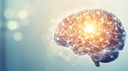 Close-up of human brain with intricate neural pathways, symbolizing cognitive biases and complex thought processes, ideal for educational or scientific presentations.