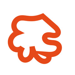 Orange outline abstract shapes 