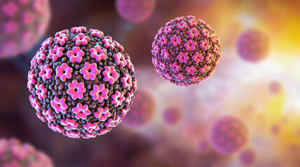 3D illustration of papilloma virus