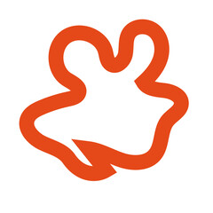 Orange outline abstract shapes 