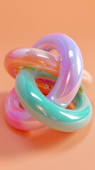 Interlocking rings with a glossy finish. AI.