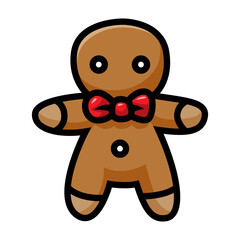 Christmas gingerbread with red bow