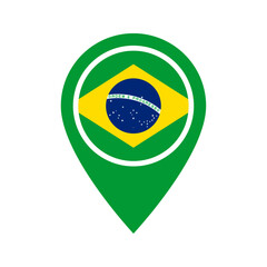 Obraz premium Brazil flag location icon