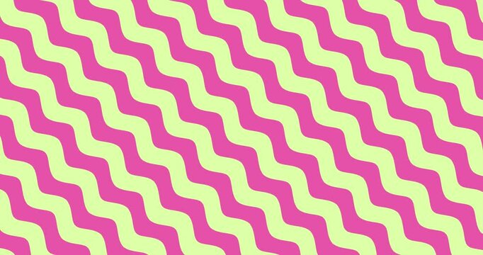 abstract motion graphic background, seamless loop of a dynamic pink and green zigzag pattern