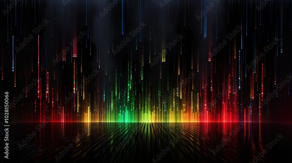Aufkleber a vibrant abstract background with luminescent highlights and glittering reflections on a dark backd