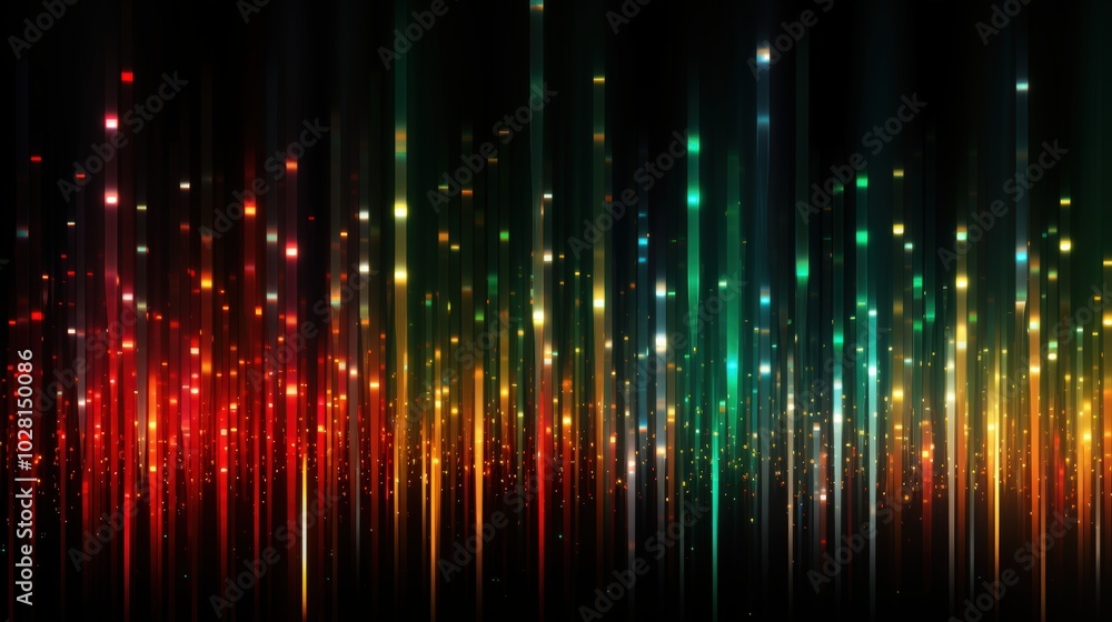 Poster a vibrant abstract background with luminescent highlights and glittering reflections on a dark backd