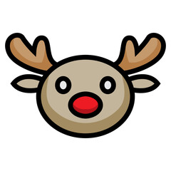 Cute deer head on white background