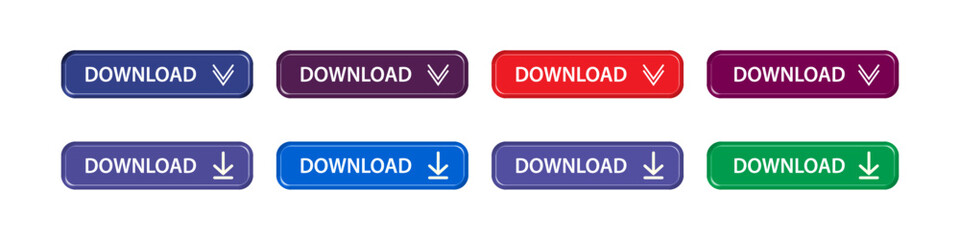download button as vector element graphic of website or application illustration isolated on white background. set of downloads buttons for app and web graphics design
