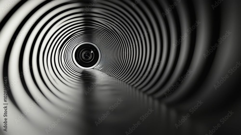 Poster abstract view of concentric circles with camera lens