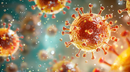 Obraz premium Microscopic View of Coronavirus