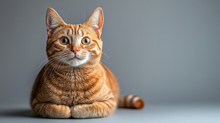 Cat with Head Tilted in Minimalist Style