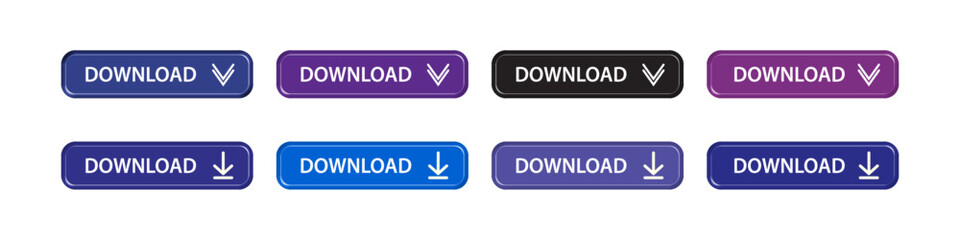 download button as vector element graphic of website or application illustration isolated on white background. set of downloads buttons for app and web graphics design
