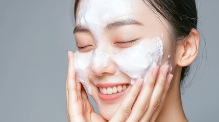 Soothing Sunburn Relief: Woman Applying Cooling Gel with a Look of Comfort and Care in Skin Care Treatment Scene