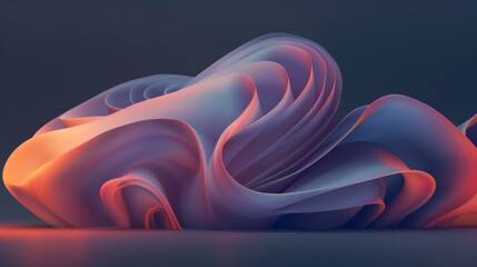 Obraz premium Wallpaper Abstract background with flowing gradient shapes, illuminated with a warm light