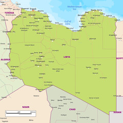 Obraz premium Simple political map of Libya