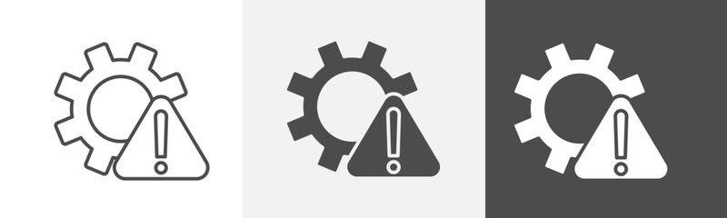 setting error icon Logo art vector in outline