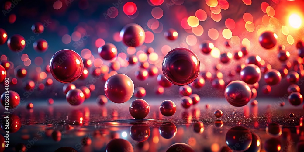 Poster dynamic silhouette photography featuring red shades and color-changing balls creates an engaging bac