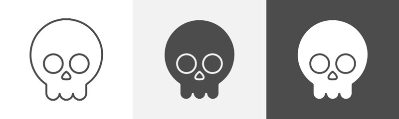 skull icon Logo art vector in outline