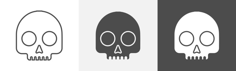 skull icon Logo art vector in outline