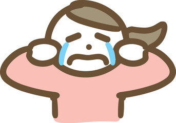 大泣きしている女性