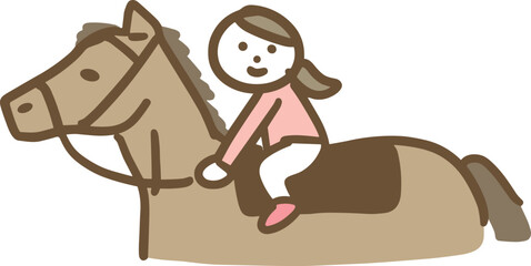 馬に乗っている女性