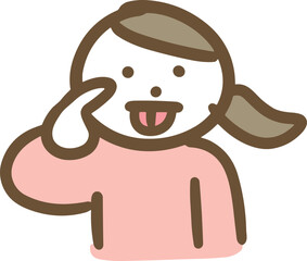 あっかんべーしている女性