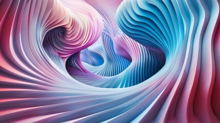 Fototapeta premium Wallpaper Abstract background with colorful wavy shapes forming a tunnel with a light at the end