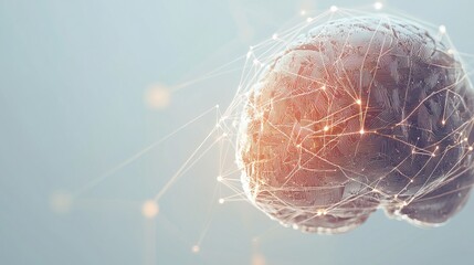 Close-up of human brain with intricate neural pathways, symbolizing cognitive biases and complex thought processes, ideal for educational or scientific presentations.