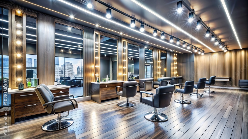 Wall mural Experience a stylish transformation at our modern barbershop and beauty salon. Enjoy expert haircuts, grooming services, and personalized treatments to elevate your look today!