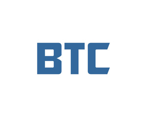BTC logo design vector template. BTC