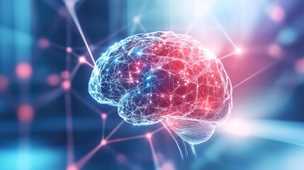 Close-up of human brain with intricate neural pathways, symbolizing cognitive biases and complex thought processes, ideal for educational or scientific presentations.