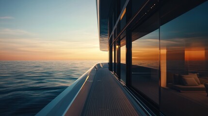 Sunset on the Yacht Deck
