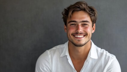 Obraz premium Cheerful male enjoying a casual day.